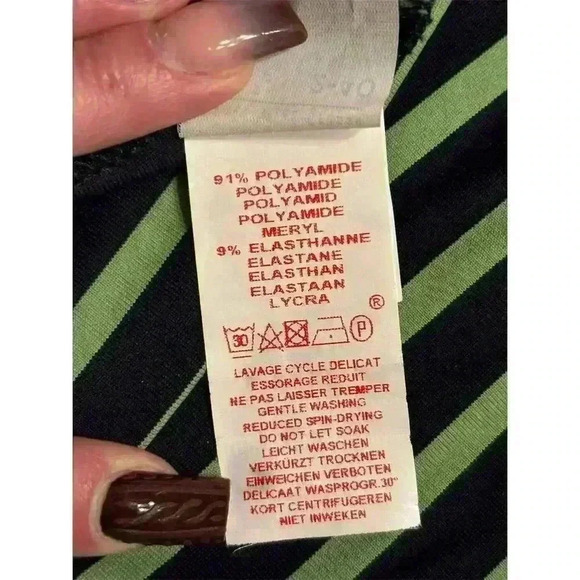 Saint James Women's Striped Dress Size 8 Green Navy Knee Length Casual - Picture 5 of 9